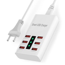 30W 6 Ports USB Charger Smart Mobile Phone Desktop Wall Charging Station Dock