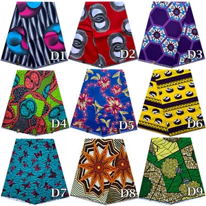 African Cotton Wax Print Ankara Fabric Dressmaking Sewing Crafting Sold Per Yard - Picture 1 of 12