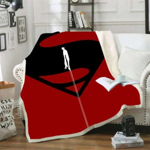 Strong Invincible Superman Flight 3D Warm Plush Fleece Blanket Picnic Sofa Couch - Imagen 1 de 4