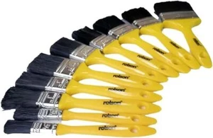 Rolson Synthetische Borstenfarbe Pinsel 10er Set Schwarz Gelb - Bild 1 von 6