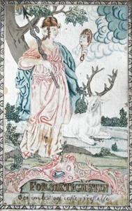 c1800 Textilbild Collage aus Seide Klassizismus Malerei mit Applikationen - Bild 1 von 1