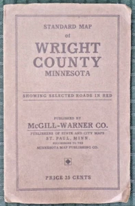 Standard Map of Wright County Minnesota, McGill-Warner Co., 1920 - Imagen 1 de 4
