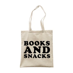 Books And Snacks - Bookish Canvas Tote Bag - Picture 1 of 3