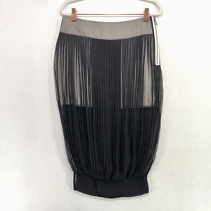 Pantalone LAMB Gwen Stefani donna 4 nero seta organza harem trasparente plissettato gotico - Foto 1 di 15