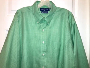 Polo Ralph Lauren Yarmouth grün & weiß kariertes Herrenhemd mit Gingham-Muster Größe 17-34 - Bild 1 von 7