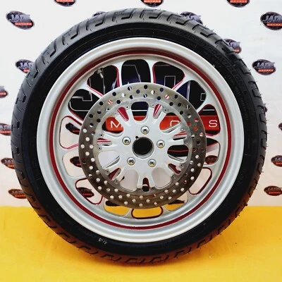 HARLEY DAVIDSON TOURING SOFTAIL DYNA SPORTSTER FRONT 18" WHEEL RIM TIRE SPOKES - Image 1 of 4