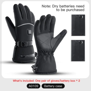 -40℉ Waterproof Heated Gloves Winter Electric Thermal Heat With Battery Box Hot - Picture 1 of 14