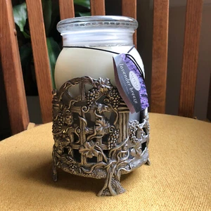 Salt City lavender candle large 26oz scented Lavender Breeze pewter wine holder - Picture 1 of 12