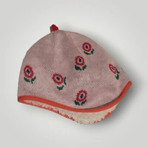 Patagonia Baby Neonato Reversibile Beanie Happy Flower Seafan Rosa Tg 3-6M.   - Foto 1 di 5