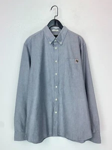 Ted Baker Grey Plain Button Down Shirt Long Sleeve Cotton Blend Casual Size 6 - Picture 1 of 9
