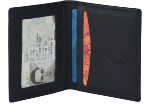 -Genuine Leather Slim Thin Credit Debit Card ID Mini Holder Bifold Wallet Drive-