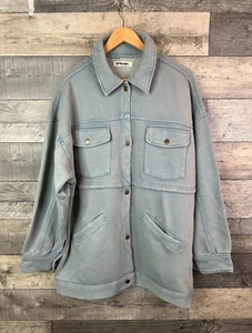 Free People Dawson Chore Jacket Small Blue Shacket Casual Boho Relaxed Fit - Picture 1 of 10