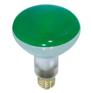 Satco S3227 GREEN Reflector Bulb 75W Watt BR30 Medium E26 120V Dimmable - Picture 1 of 4