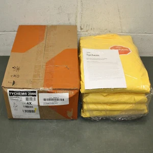 (4) Dupont Tychem 2000 Coveralls QC127TYL4X000400, Size XXXXL / 4XL, Yellow - Picture 1 of 6