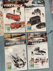 3D Puzzles Lot Of 4 AIRCRAFT TRACTOR ~ POLICE ~ AMBULANCE ~ FIRE TRUCK - Picture 1 of 9