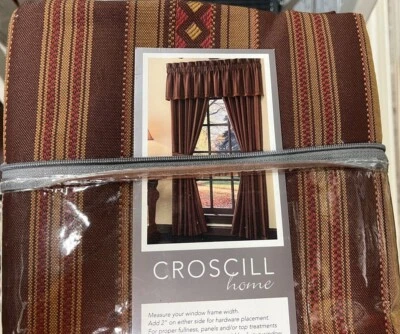 Conjunto de 5 peças Croscill COLORADO DRAPES VALANCE ferrugem marrom vermelho sudoeste ALMOFADA GRÁTIS - Imagem 1 de 2