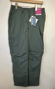 Women's Convertible Hiking Pants Zip Off Shorts US 4 UPF 50 Green Mountain WH - Picture 1 of 14