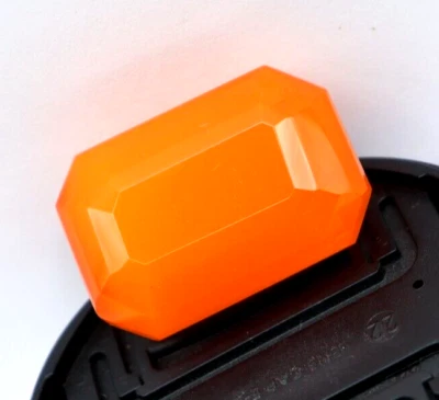 Opal 103 Ct Natural Orange Emerald Shape Australian Certified Loose Gemstone - Image 1 of 4