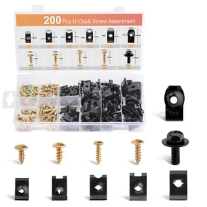 200tlg Blechmuttern & Schrauben Sortiment Auto Karosserie Kotflügelschrauben Set - Bild 1 von 9
