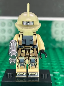 Custom PAD Printed LEGO GUNDAM MS JAKU (Desert Sand Var) Brick Minifigure w/Case - Picture 1 of 7