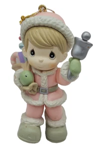 Vintage Precious Moments Holiday Ornament 1995 Child Sack of Toys Ringing Bell - Picture 1 of 7