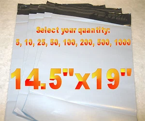 14.5x19 White/Gray Plastic Self Seal Poly Mailer Bag 14.5"x19", Water Resistant - Picture 1 of 9