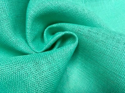 MINT GREEN HESSIAN JUTE Fabric Sacking Table Runner Material Wedding 150cm wide - Image 1 of 4