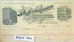 1902 St. Paul Minnesota SCHEFFER & ROSSUM Saddlery Hardware East Fourth Roberts - Picture 1 of 1