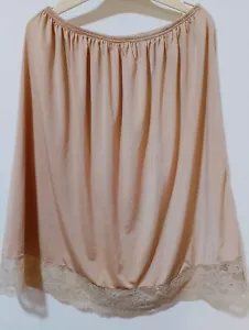 Women Silk Petticoat Underskirt Lace trim Slit Skirt half slip Safety Skirt Slip - Picture 1 of 7