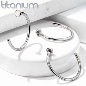 1pc Nose Ring Solid Grade 23 Titanium Hoop Nostril Piercing Stud Screw - Picture 1 of 2