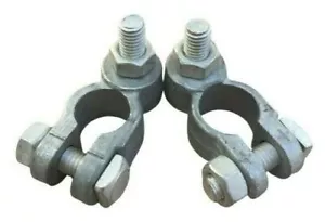 Pair Of Car Battery Terminals Heavy Duty Stud Type 8Mm Cable Positive Negative - Picture 1 of 1