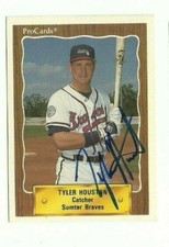 Tyler Houston 1990 ProCards Sumter Braves autographed auto signed card 