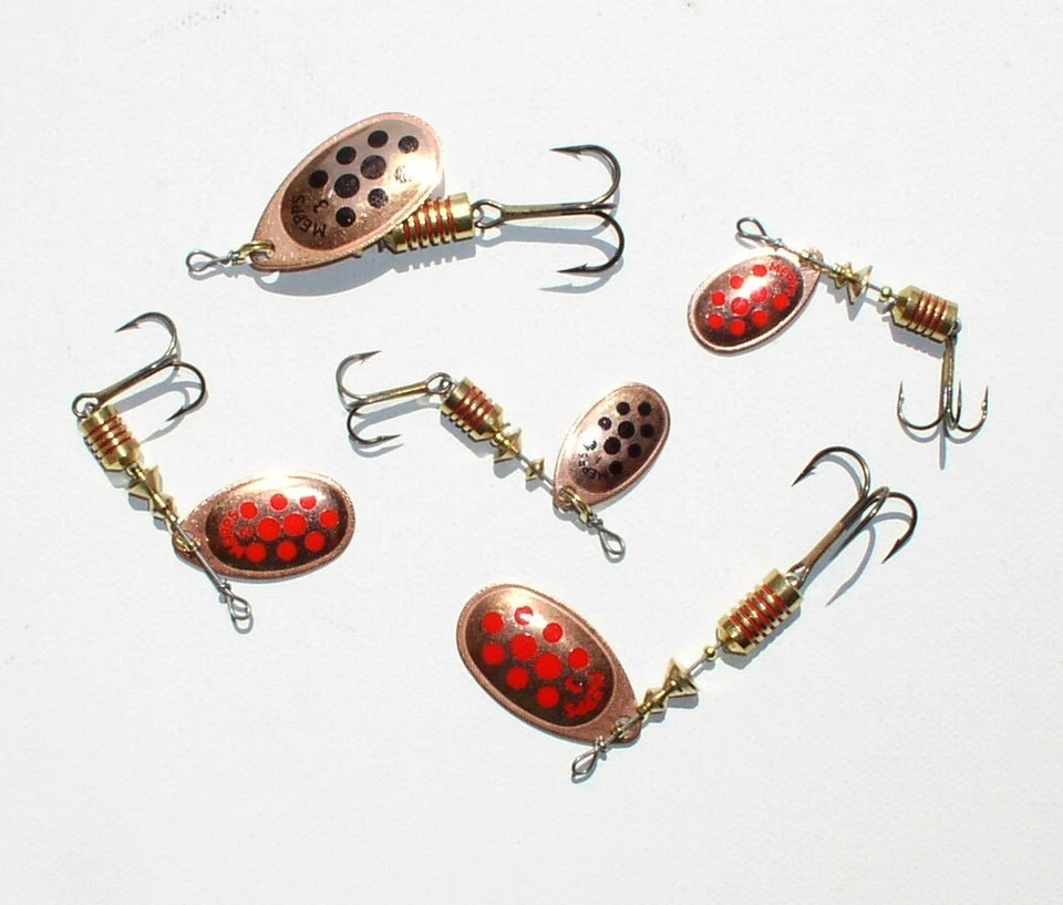 Mepps Aglia Kupfer Red / Black Dots, Größe 1+2+3 Forelle, Äsche, Barsch, Döbel - Bild 1 von 1