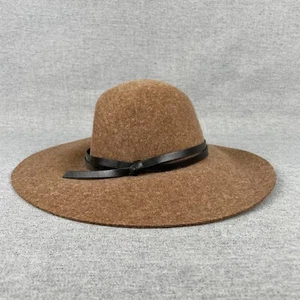 Nordstrom Wide Brim Fedora Hat Women One Size Brown Wool Classic Coastal Cowgirl - Picture 1 of 12