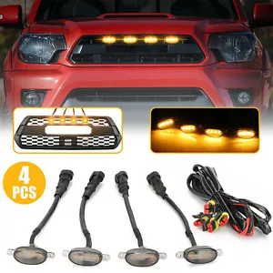 4pcs Smoked Amber Led Grille Lights for Dodge Ram 1500 2500 Front Grill Grille - Picture 1 of 11