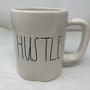 Rae Dunn - HUSTLE - Coffee/Tea Mug with Handle - White/Cream - Magenta - LL - Picture 1 of 9