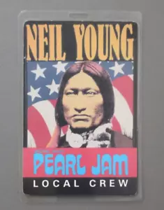 Neil Young backstage pass Laminated tour pass with Pearl Jam ! - Picture 1 of 2