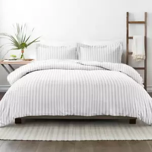 DUVET SETS with Shams Striped Twin/Full/Queen/King/Cal King Choose Your Color - Picture 1 of 16