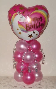 UNICORN HEART - FOIL BALLOON TABLE DECORATION DISPLAY - NO HELIUM NEEDED - Picture 1 of 2