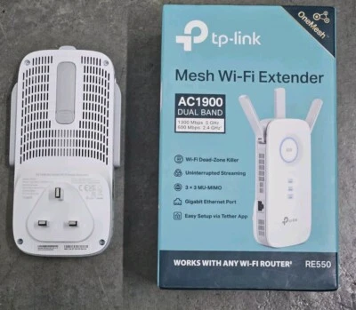 UK Plug G TP-Link RE550 AC1900 Wireless Dual Band Wi-Fi Range Extender Booster - Image 1 of 4