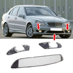 Fits 2001-2004 Mercedes W203 C32 A Type Bumper Front Lower Fog Light Grille C280 - Picture 1 of 6
