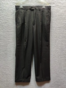 Ermenegildo Zegna 100 % Wolle Herren klassische Passform braune Hose Größe 35x30 - Bild 1 von 12