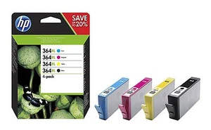 4 Original HP 364XL Tintenpatronen Schwarz Cyan Magenta Gelb 364 XL N9J74AE Brandneu - Bild 1 von 1