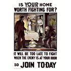 Hely WWI War Ireland Fighting Enemy At Door Propaganda Canvas Wall Art Poster