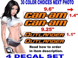 CAN-AM CANAM OUTLANDER CAN AM fender BPR DECALS DECAL 2 COLOR 30 color choices - Picture 1 of 3