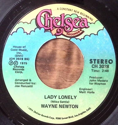 WAYNE NEWTON RUN TO ME/LADY LONELY CHELSEA RECORDS VINYL 45 54-31 - Image 1 of 3