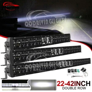 Dual Row 22"32"42" LED Light Bar Laser Spot Flood For UTE ATV 4X4 4WD SUV UTV - Picture 1 of 16