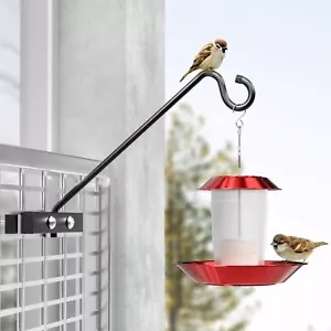 12" Deck Bird Feeder Hanger Outdoor Plant Hanger Swivel Balcony Railing Hook - Picture 1 of 7