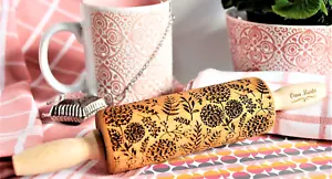 Dandelion Embossed Rolling Pins Cake Design Fondant Icing for Kitchen Baking - Picture 1 of 13