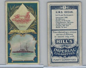 H46-6 Hill's, Battleship & Crest, 1901, #7 HMS Ocean